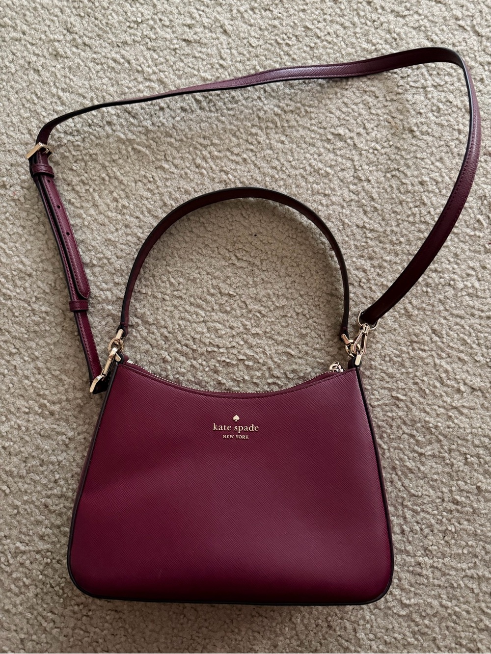 kate spade New York Burgundy Leather Shoulder Bag